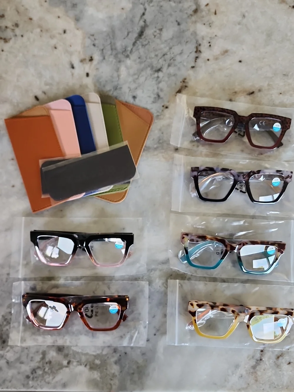 KoKoBin 6 Pack Oprah Style Reading Glasses for women +3.50 BLUE LIGHT FILTER